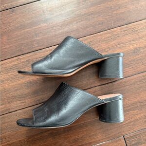 Black Leather Women's Mules Zara size 38